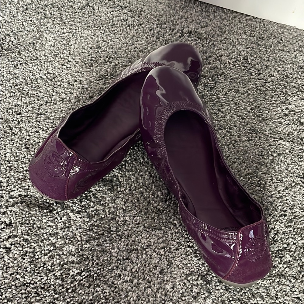 Tori Burch purple patent ballet flats. Size 8.5